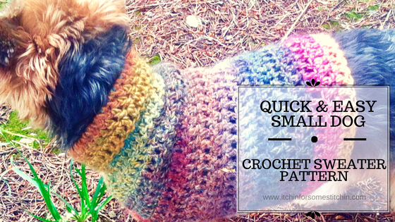 Quick & Easy Small Dog Crochet Sweater Pattern by http://www.itchinforsomestitchin.com