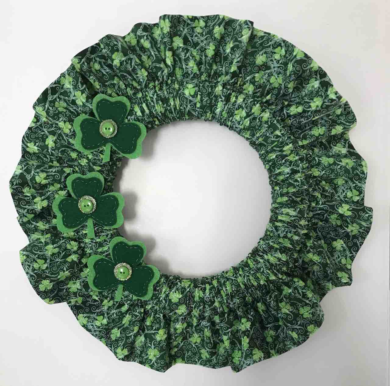 St-Patricks-Day-Holiday-Fabric-Wreath by Clever Little Mouse