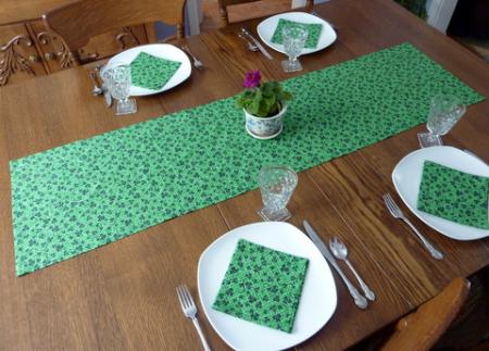 St. Patrick's Day Table Runner & Napkins by Lori Miller Designs