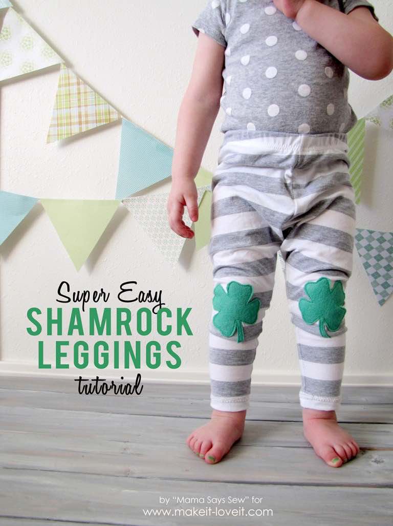 Super Easy Shamrock Leggings by Mama Says Sew