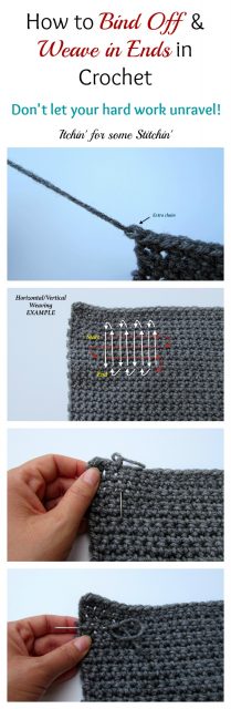 How to Bind Off and Weave in Ends in Crochet. http://www.itchinforsomestitchin.com