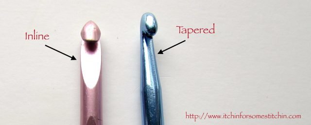 Inline vs Tapered Crochet Hooks. http://www.itchinforsomestitchin.com