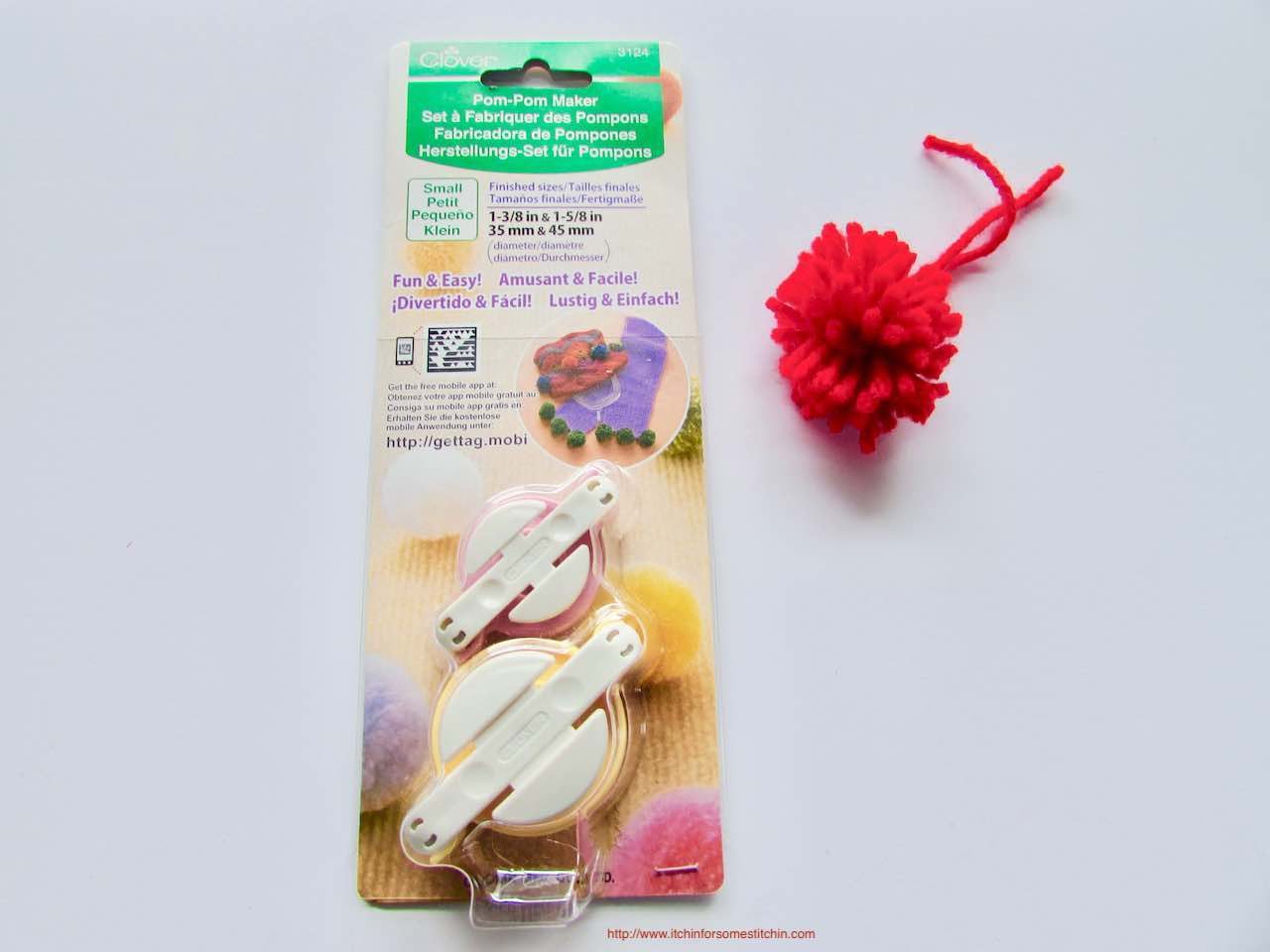 Clover pom pom makers in package by http://www.itchinforsomestitchin.com