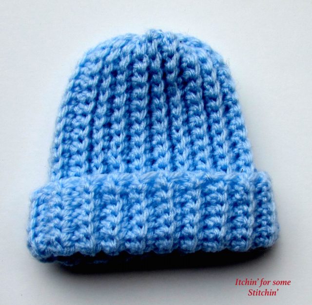 Crochet Ribbed Baby Beanie Pattern by www.itchinforsomestitchin.com