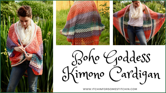 Bohemian Goddess Kimono Cardigan Pattern by www.itchinforsomestitchin.com