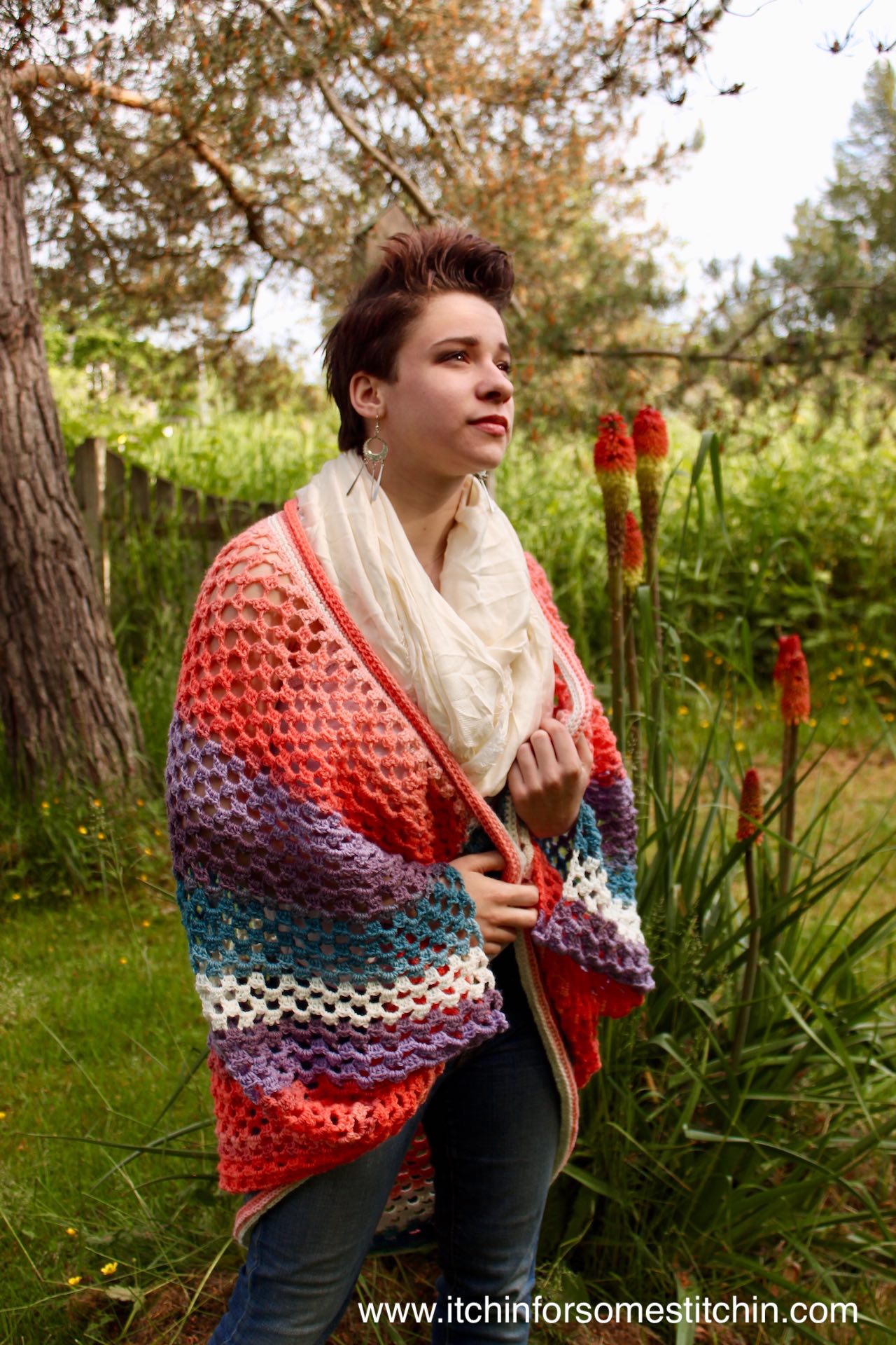 Bohemian Goddess Kimono Cardigan Pattern by www.itchinforsomestitchin.com