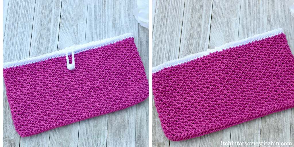 Crochet Seed Stitch Clutch Purse Pattern by itchinforsomestitchin.com