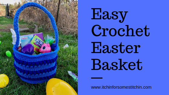 Easy Crochet Easter Basket pattern by www.itchinforsomestitchin.com
